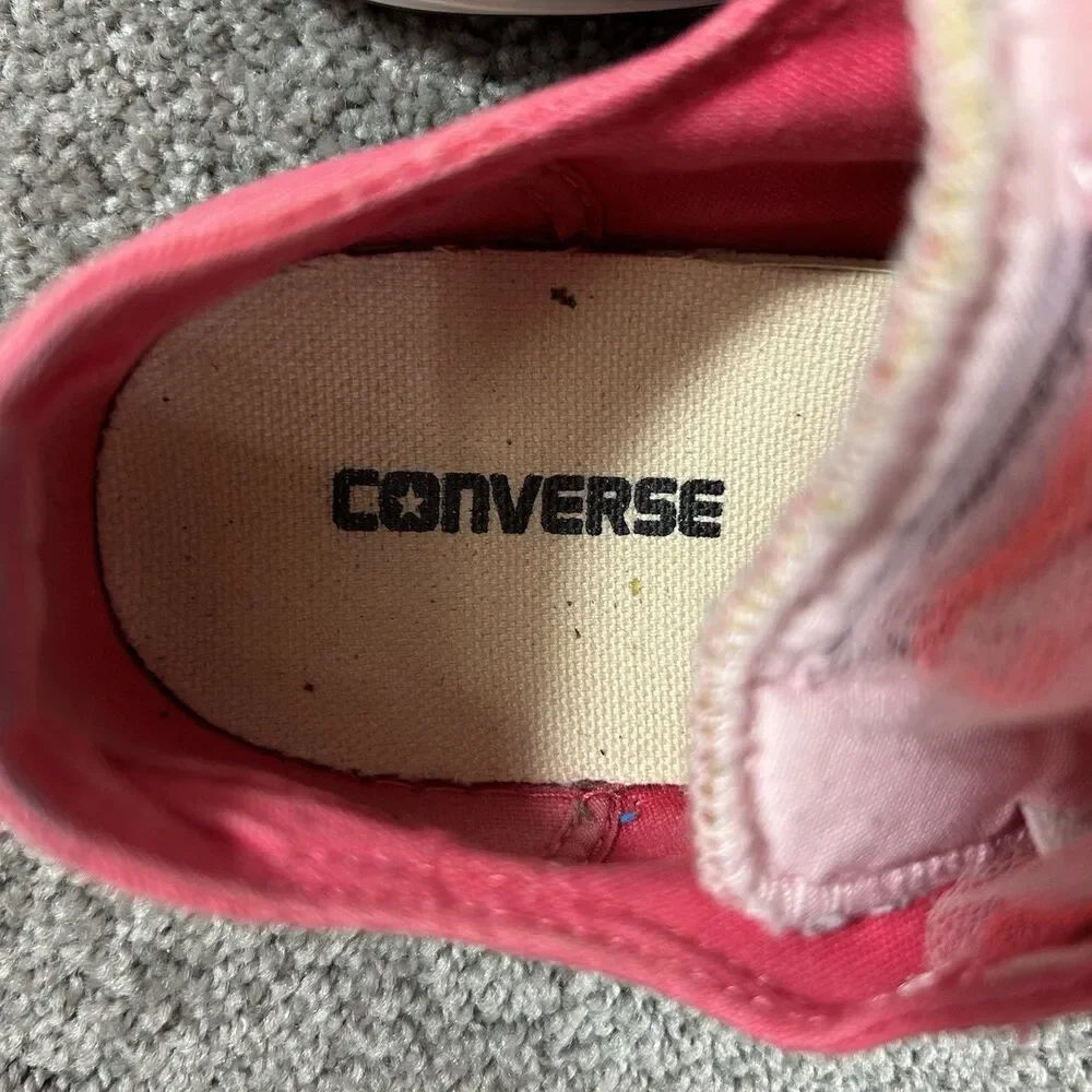 Converse All Star 640511F Junior Size 6 Hot Pink Tulle Double Tongue Shoes Used
